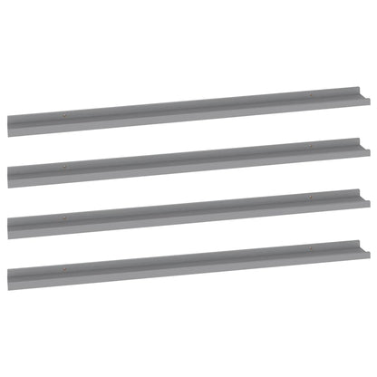 Mensole Da Parete 4 Pz Grigie Grigio