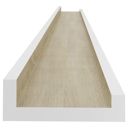 Mensole Da Parete 2 Pz Bianco E Rovere Sonoma