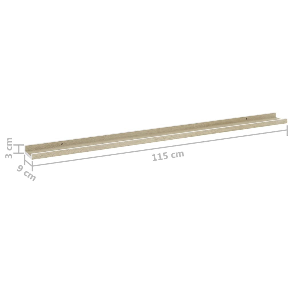 Mensole Da Parete 2 Pz Bianco E Rovere Sonoma