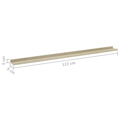 Mensole Da Parete 2 Pz Bianco E Rovere Sonoma