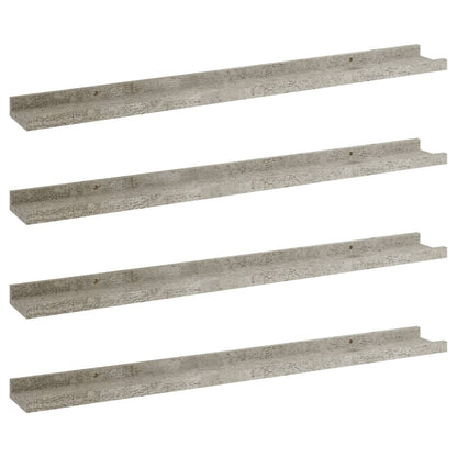 Mensole Da Parete 4 Pz Grigio Cemento