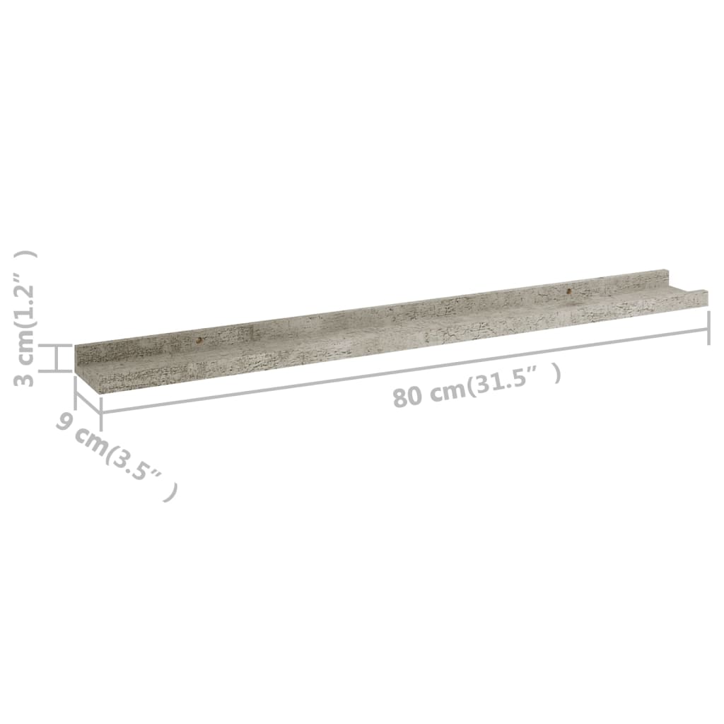 Mensole Da Parete 4 Pz Grigio Cemento