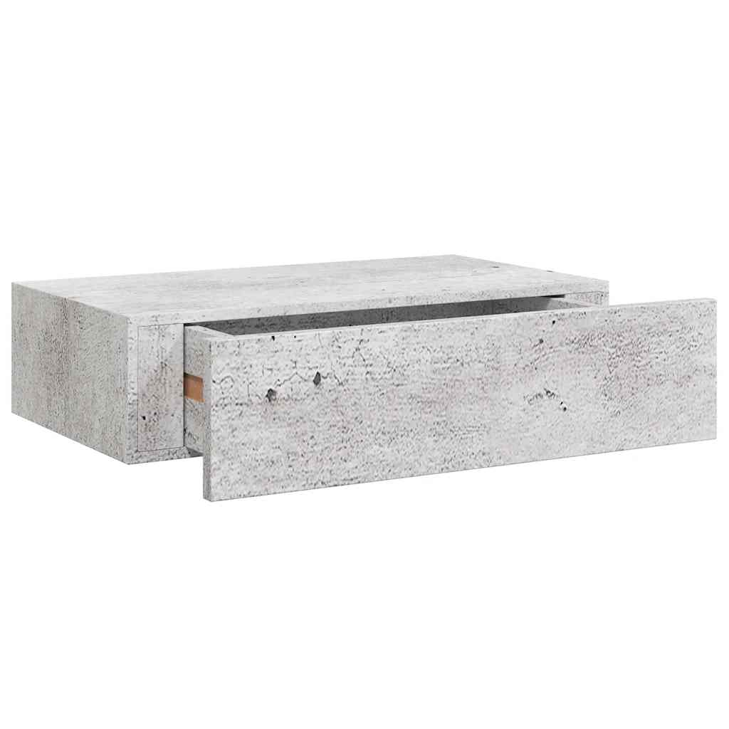 Scaffale Con Cassetti Da Parete 40X23,5X10Cm Mdf Grigio Cemento