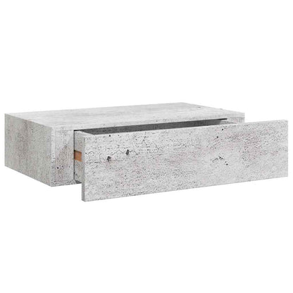 Scaffale Con Cassetti Da Parete 40X23,5X10Cm Mdf Grigio Cemento