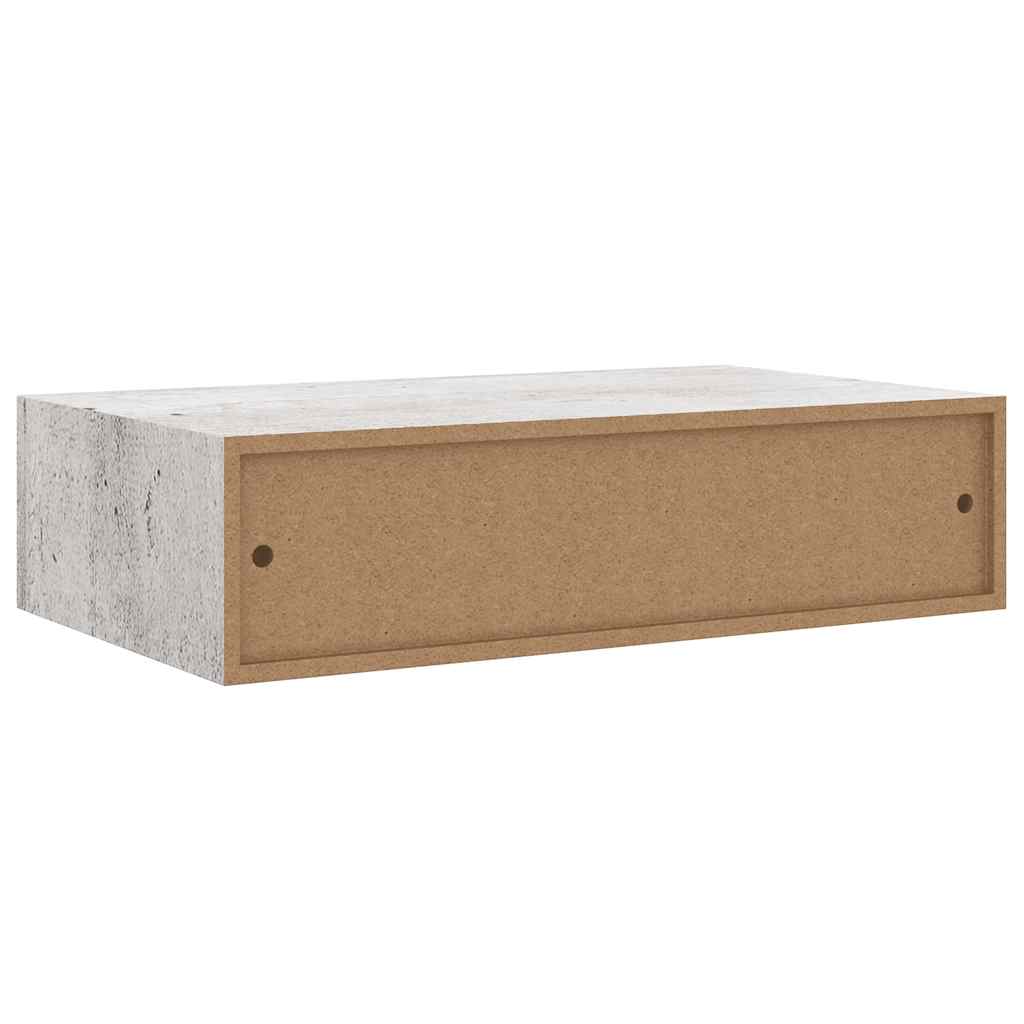 Scaffale Con Cassetti Da Parete 40X23,5X10Cm Mdf Grigio Cemento