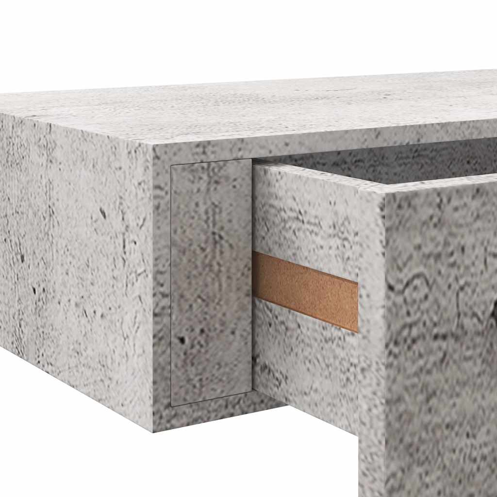 Scaffale Con Cassetti Da Parete 40X23,5X10Cm Mdf Grigio Cemento