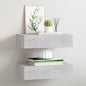 Scaffale Con Cassetti Da Parete 40X23,5X10Cm Mdf Grigio Cemento