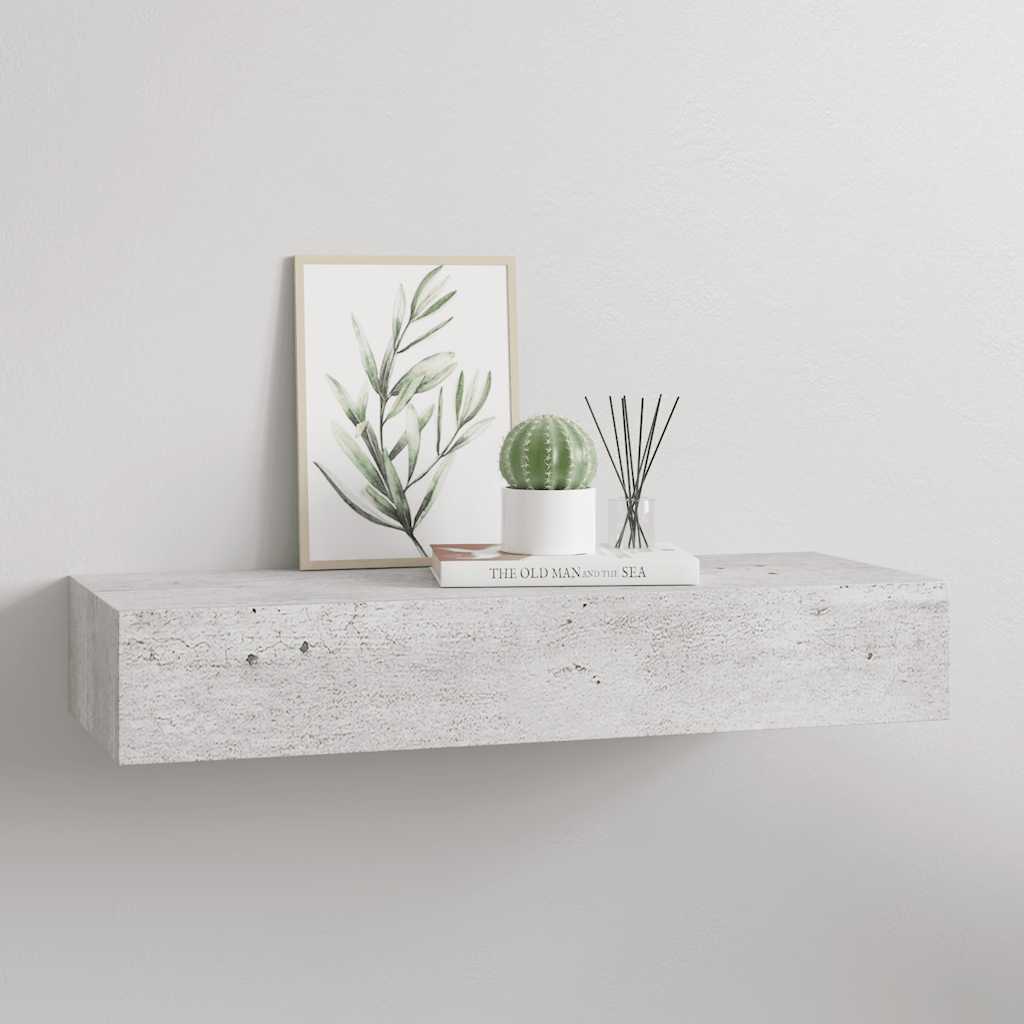 Scaffale Con Cassetti Da Parete 40X23,5X10Cm Mdf Grigio Cemento