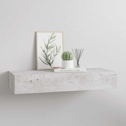 Scaffale Con Cassetti Da Parete 40X23,5X10Cm Mdf Grigio Cemento