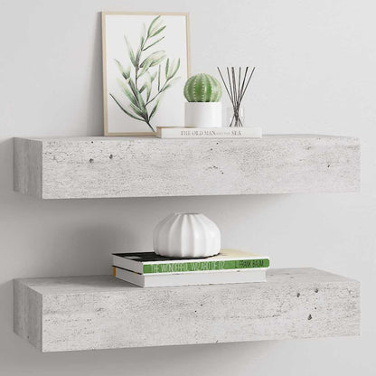 Scaffale Con Cassetti Da Parete 40X23,5X10Cm Mdf Grigio Cemento
