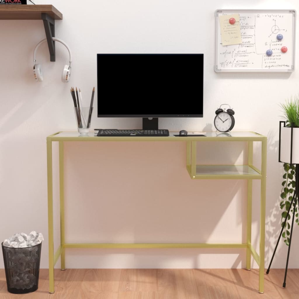 Scrivania Per Computer 100X36X74 Cm Vetro Temperato