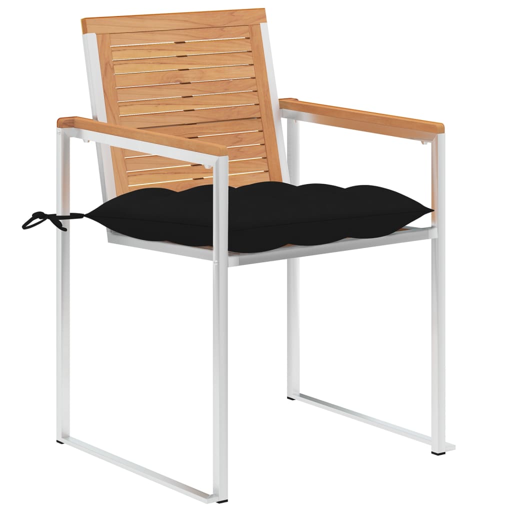 Sedie Da Giardino Con Cuscini 8 Pz In Legno Massello Di Teak