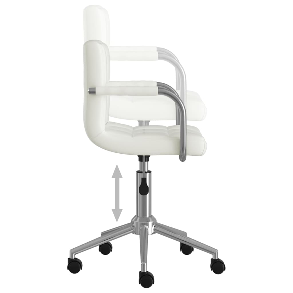 Sedia Da Ufficio Girevole Bianca In Similpelle