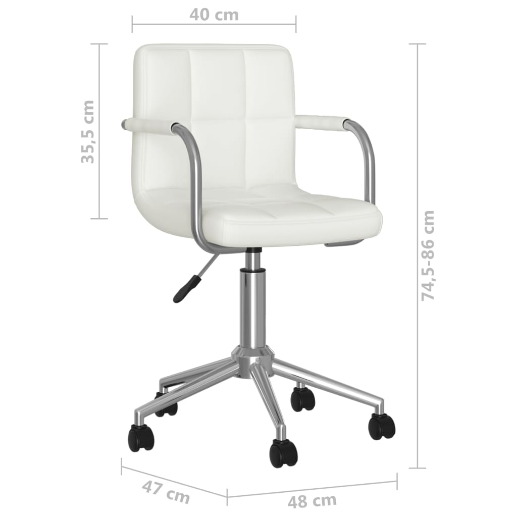 Sedia Da Ufficio Girevole Bianca In Similpelle