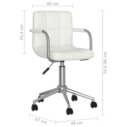 Sedia Da Ufficio Girevole Bianca In Similpelle