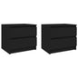 Comodini 2 Pz Neri 50X39X43,5 Cm In Legno Multistrato