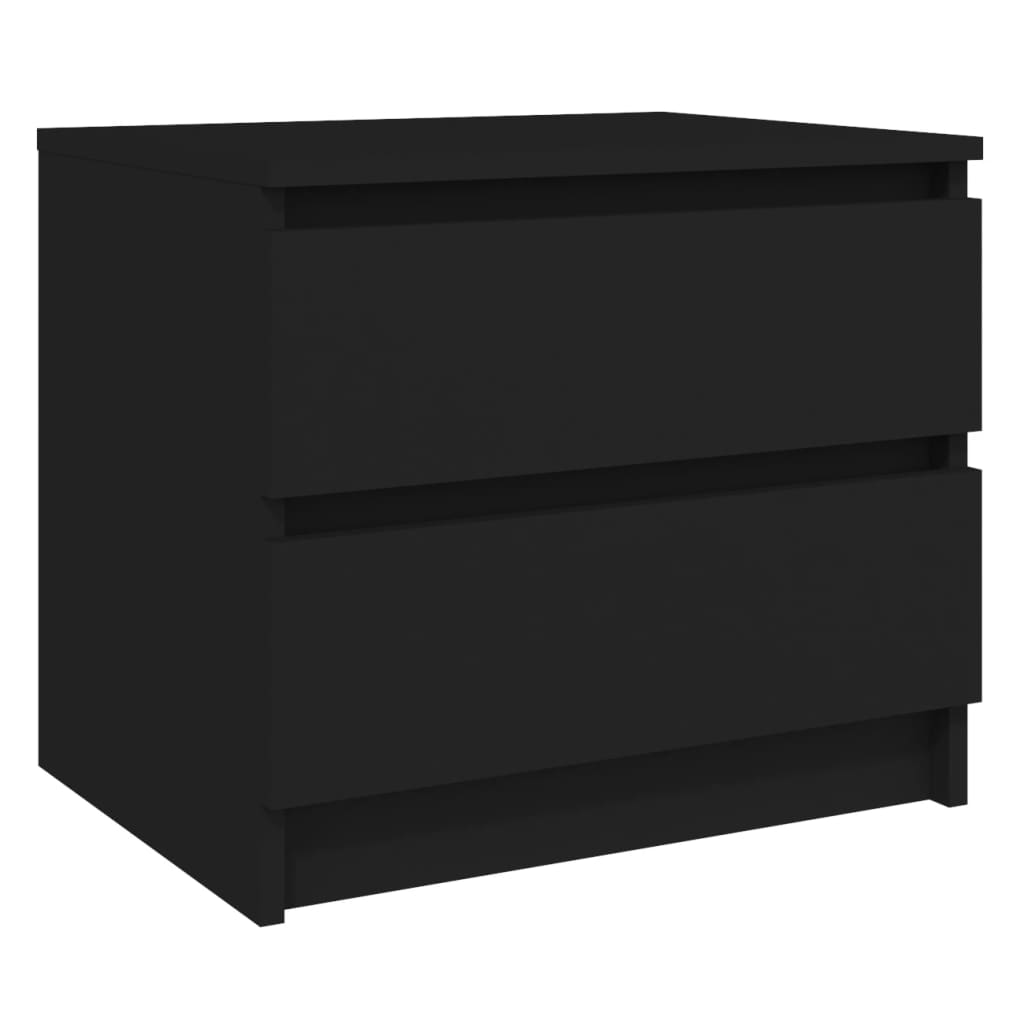 Comodini 2 Pz Neri 50X39X43,5 Cm In Legno Multistrato