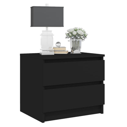 Comodini 2 Pz Neri 50X39X43,5 Cm In Legno Multistrato