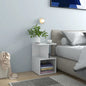 Comodini 2Pz Bianco Lucido 35X35X55 Cm In Legno Multistrato Grigio Cemento