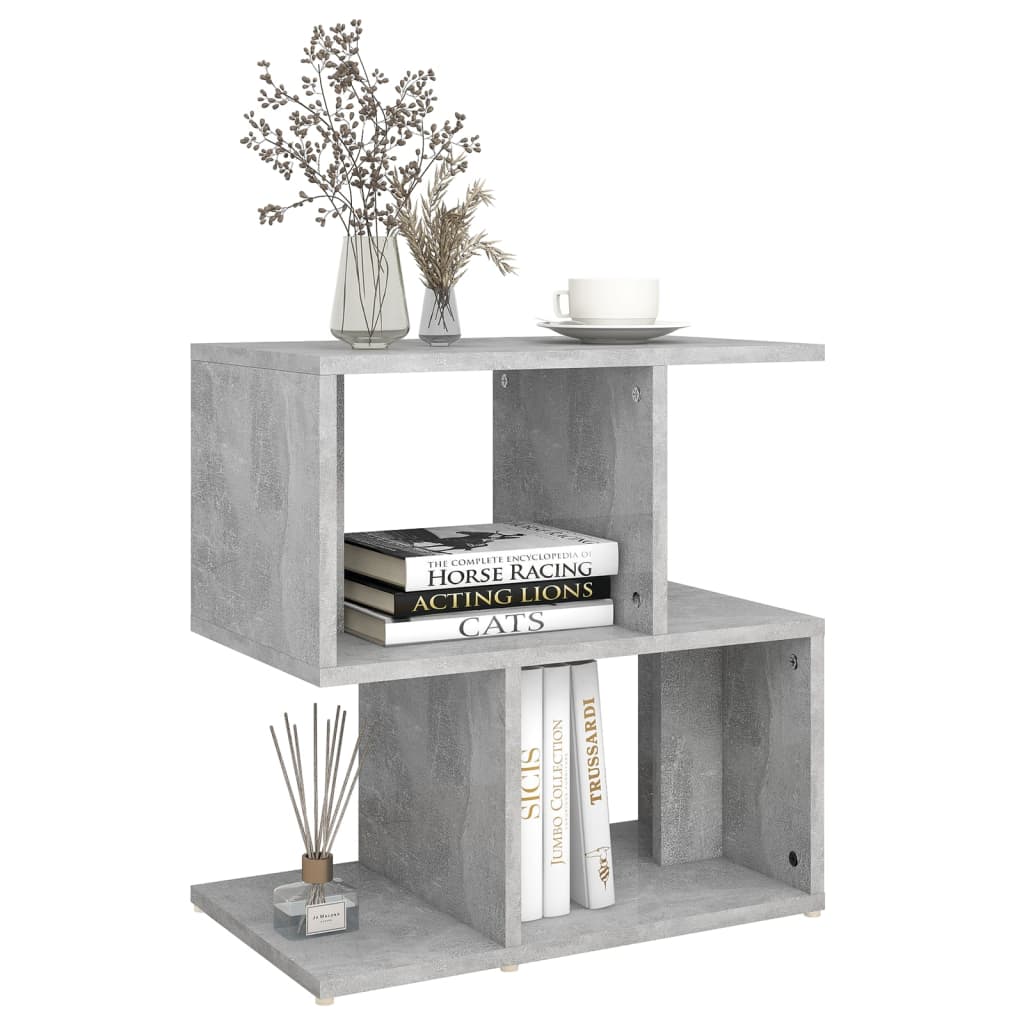 Comodini 2Pz Grigio Cemento 50X30X51,5 Cm In Legno Multistrato Bianco