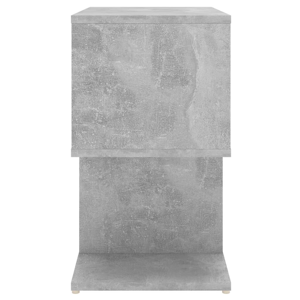 Comodini 2Pz Grigio Cemento 50X30X51,5 Cm In Legno Multistrato Bianco