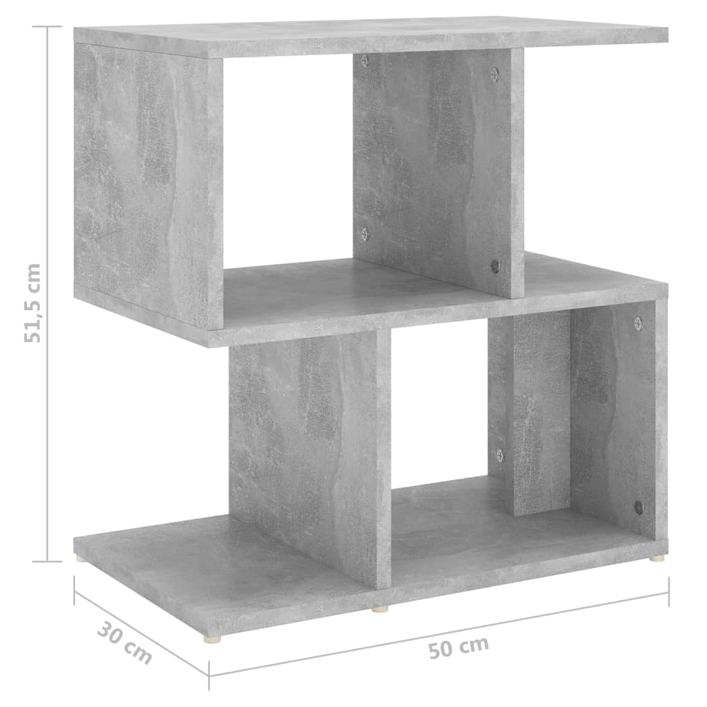 Comodini 2Pz Grigio Cemento 50X30X51,5 Cm In Legno Multistrato Bianco
