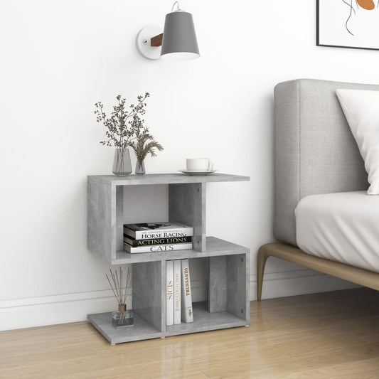 Comodini 2Pz Grigio Cemento 50X30X51,5 Cm In Legno Multistrato Bianco
