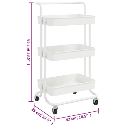 Carrello Da Cucina 3 Ripiani 42X35X85 Cm Ferro E Abs