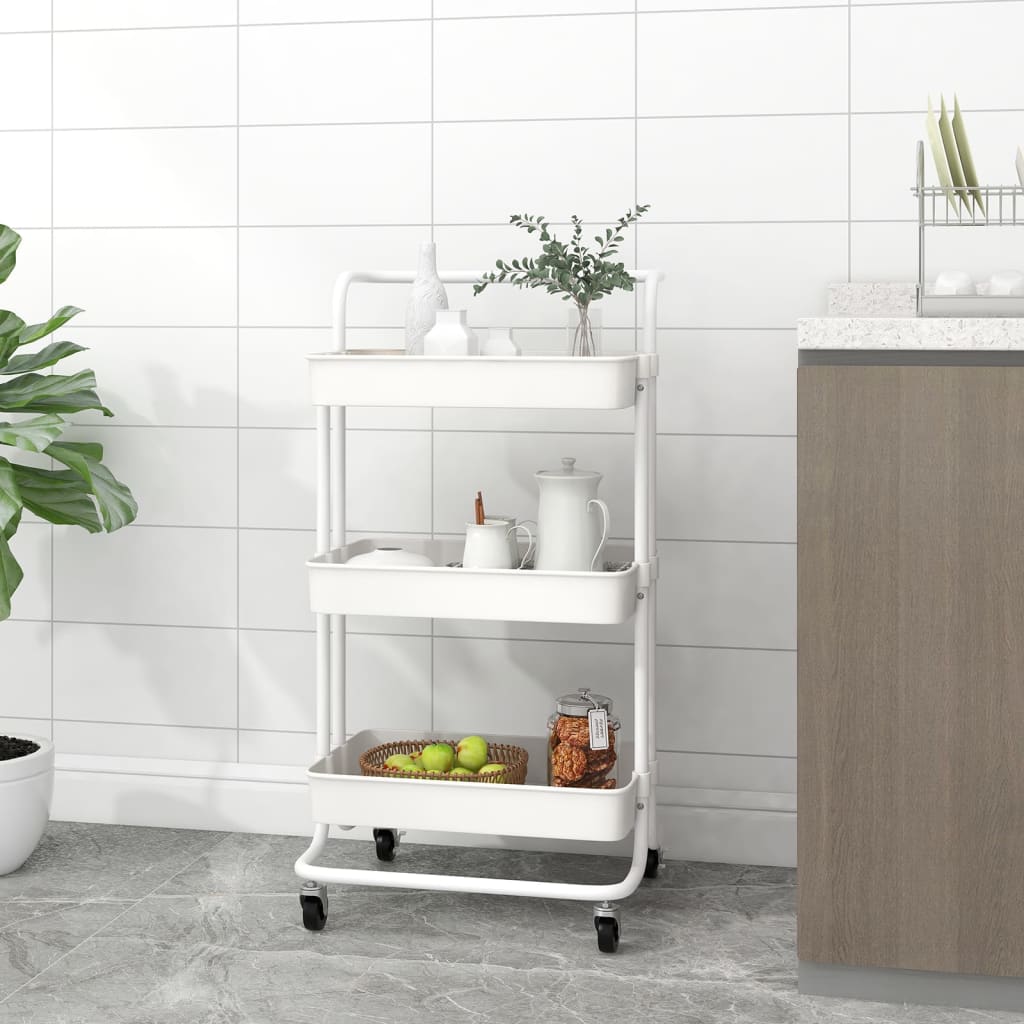 Carrello Da Cucina 3 Ripiani 42X35X85 Cm Ferro E Abs