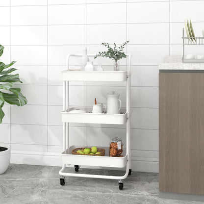 Carrello Da Cucina 3 Ripiani 42X35X85 Cm Ferro E Abs
