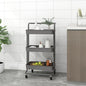 Carrello Da Cucina 3 Ripiani 42X35X85 Cm Ferro E Abs