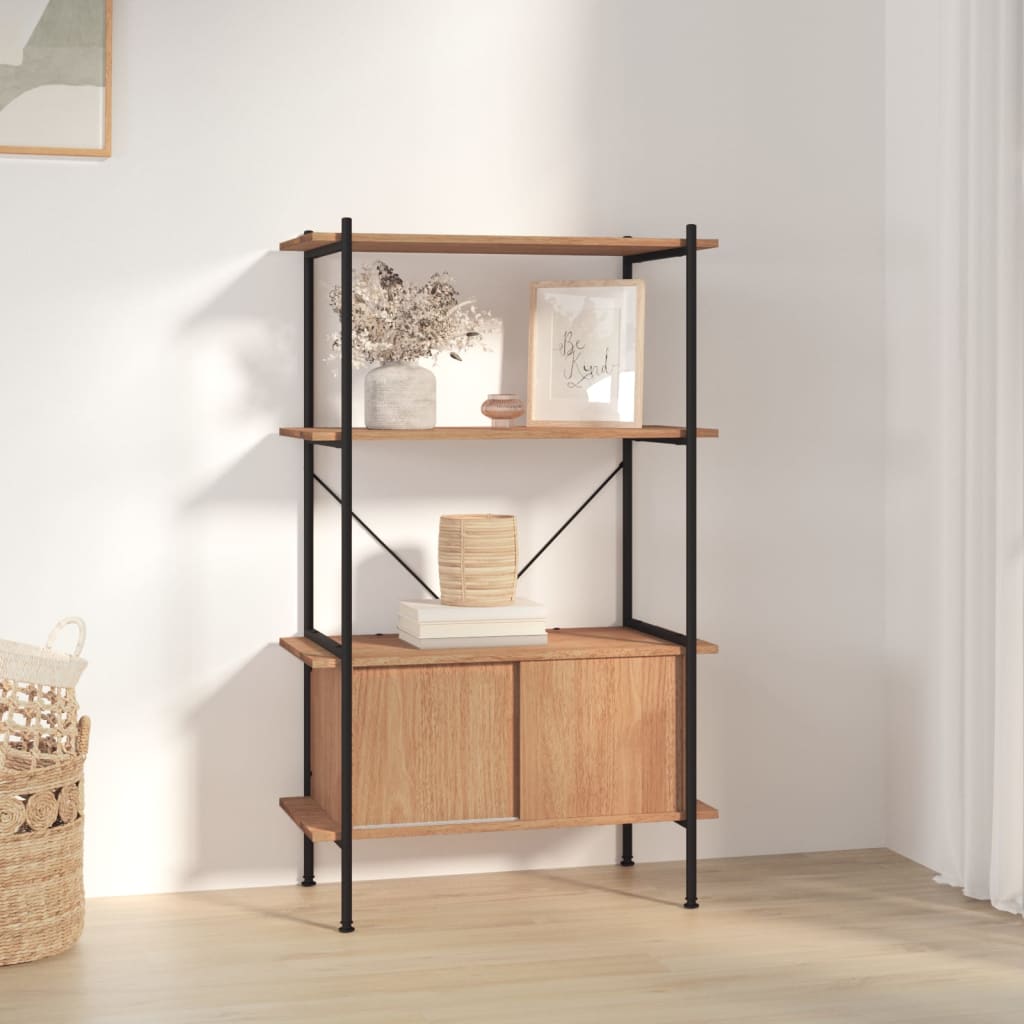 Scaffalatura 5 Livelli Con Mobile 80X40X Acciaio E Legno