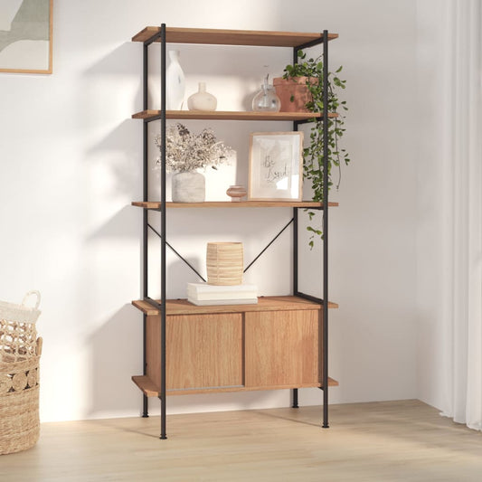 Scaffalatura 5 Livelli Con Mobile 80X40X Acciaio E Legno