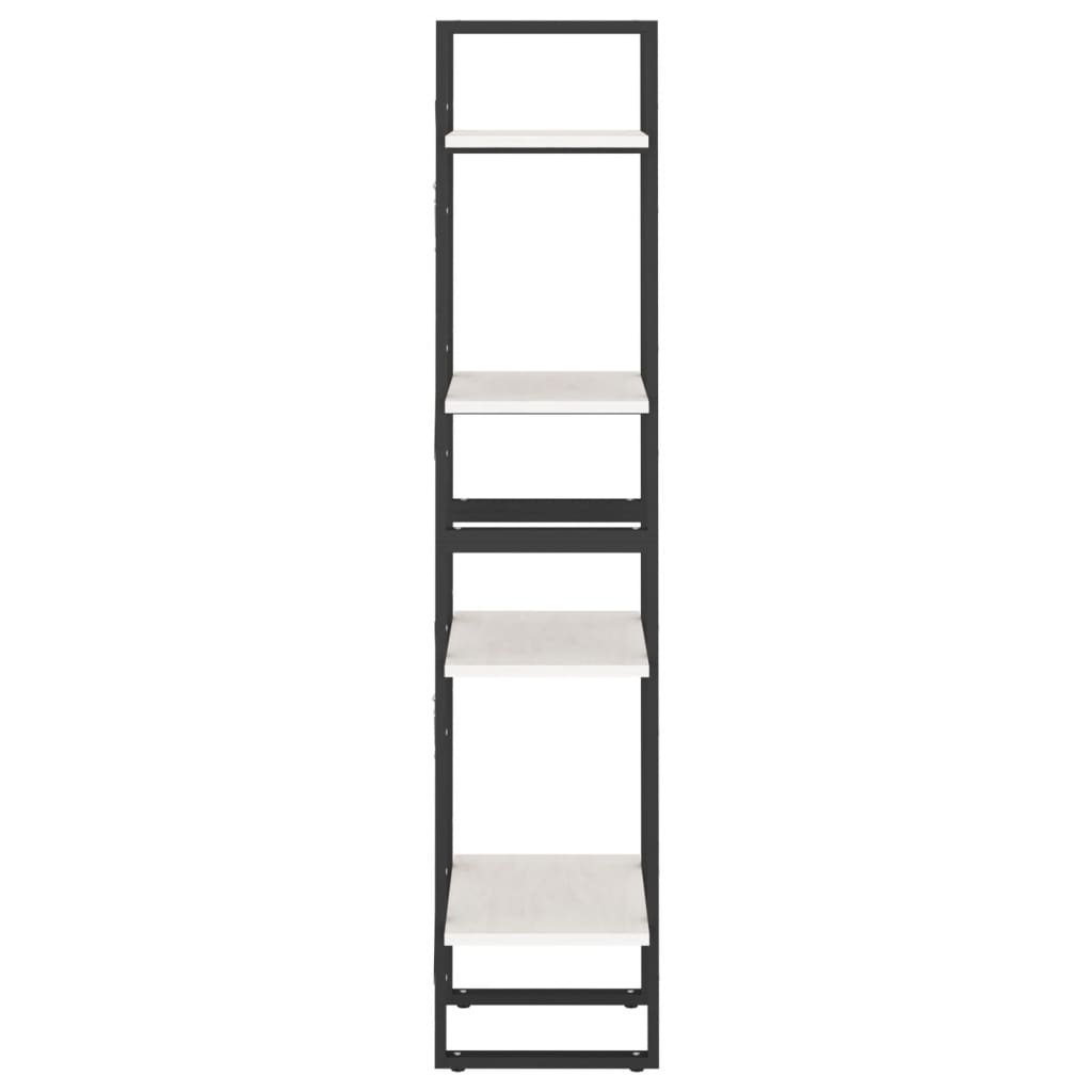 Libreria A 4 Ripiani Bianca 40X30X In Massello Di Pino Bianco
