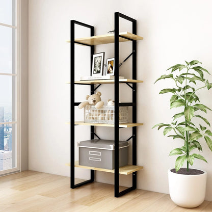 Libreria A 4 Ripiani 60X30X In Legno Massello Di Pino Naturale