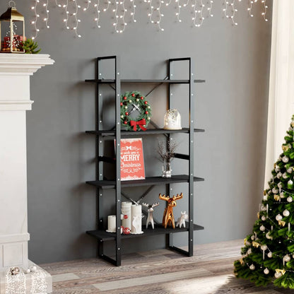 Libreria A 2 Ripiani Grigia 80X30X In Massello Di Pino Grigio