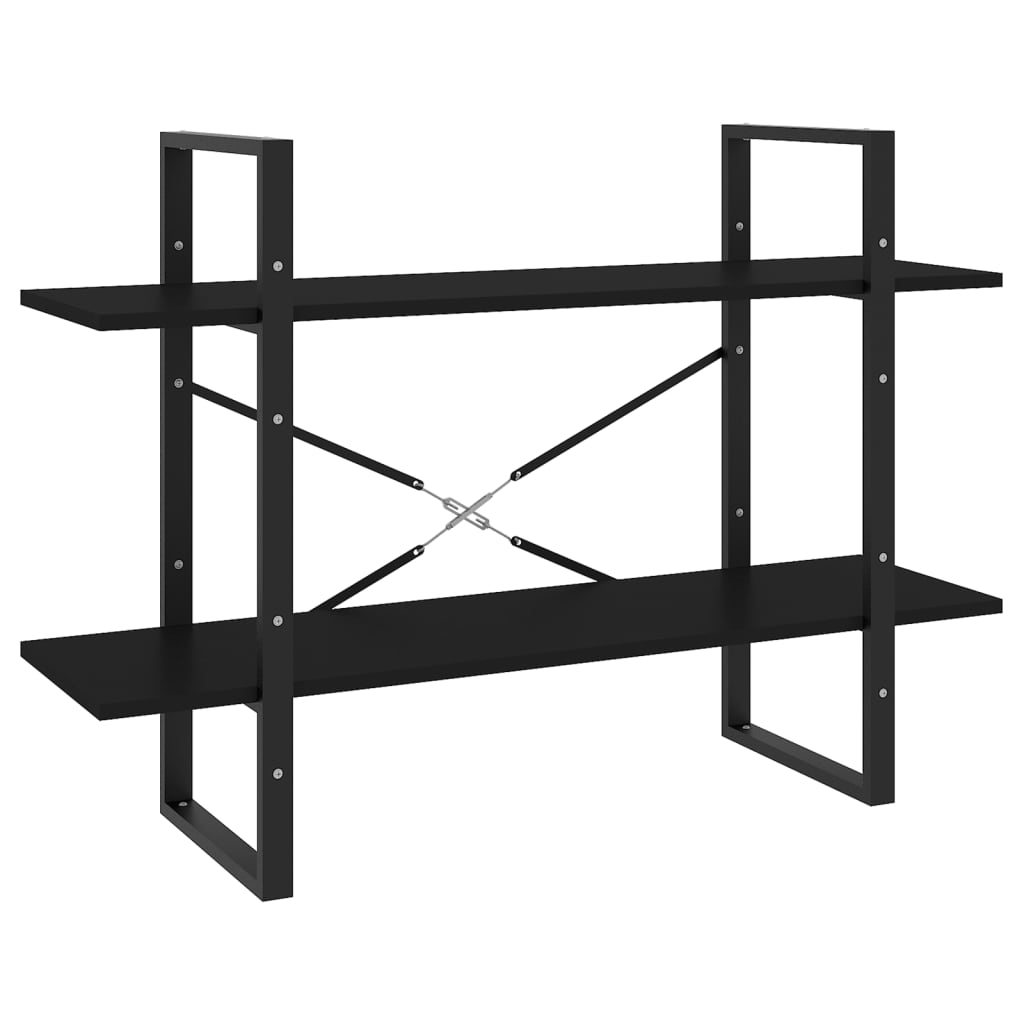 Libreria A 2 Ripiani Nera 100X30X In Nero