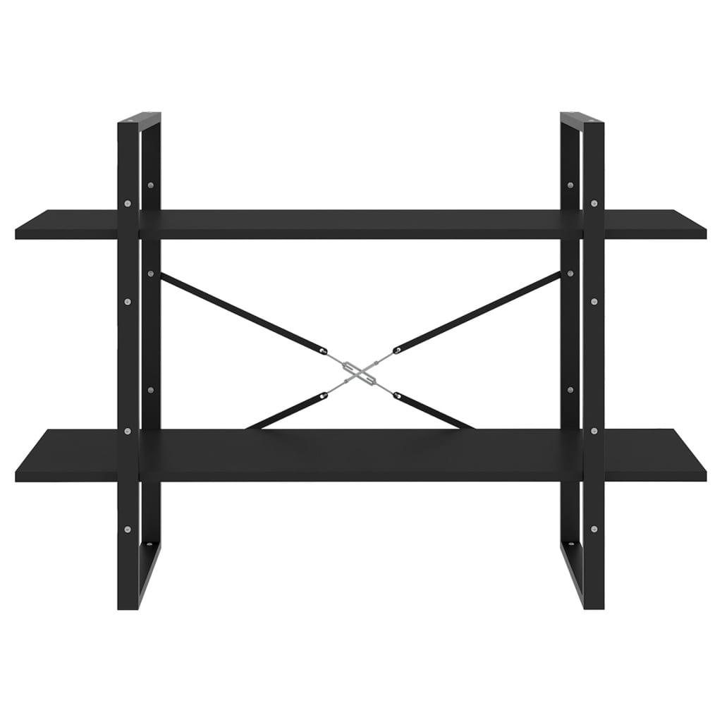 Libreria A 2 Ripiani Nera 100X30X In Nero