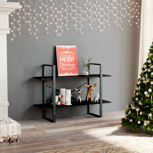 Libreria A 2 Ripiani Nera 100X30X In Nero