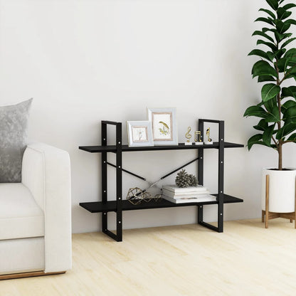 Libreria A 2 Ripiani Nera 100X30X In Nero
