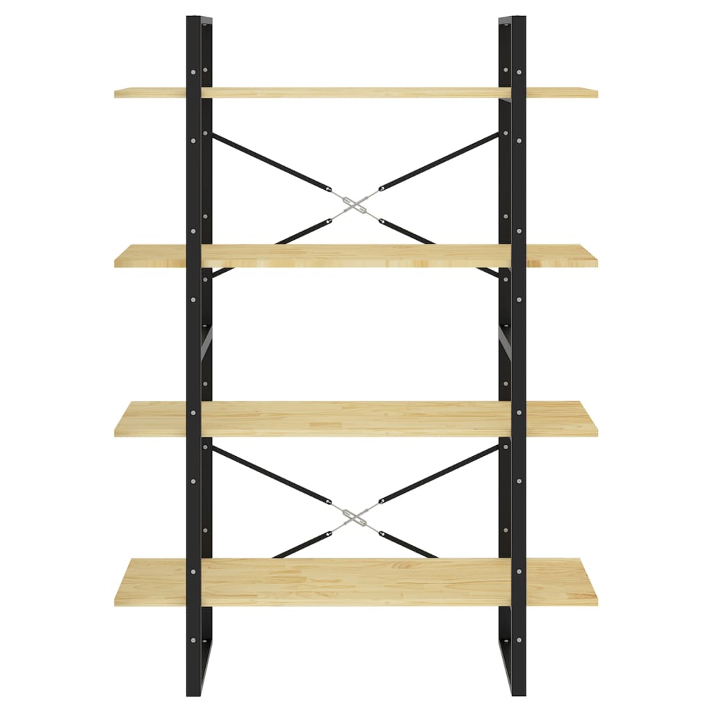 Libreria A 4 Ripiani 100X30X In Legno Massello Di Pino Naturale