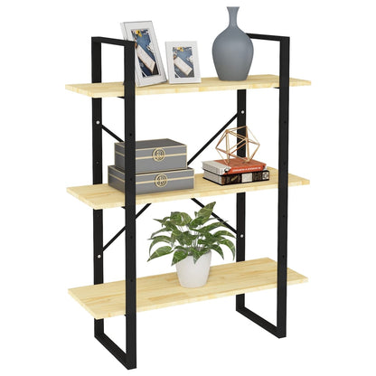 Libreria A 3 Ripiani 80X30X In Legno Massello Di Pino Naturale