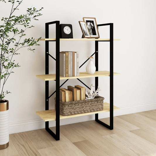 Libreria A 3 Ripiani 80X30X In Legno Massello Di Pino Naturale