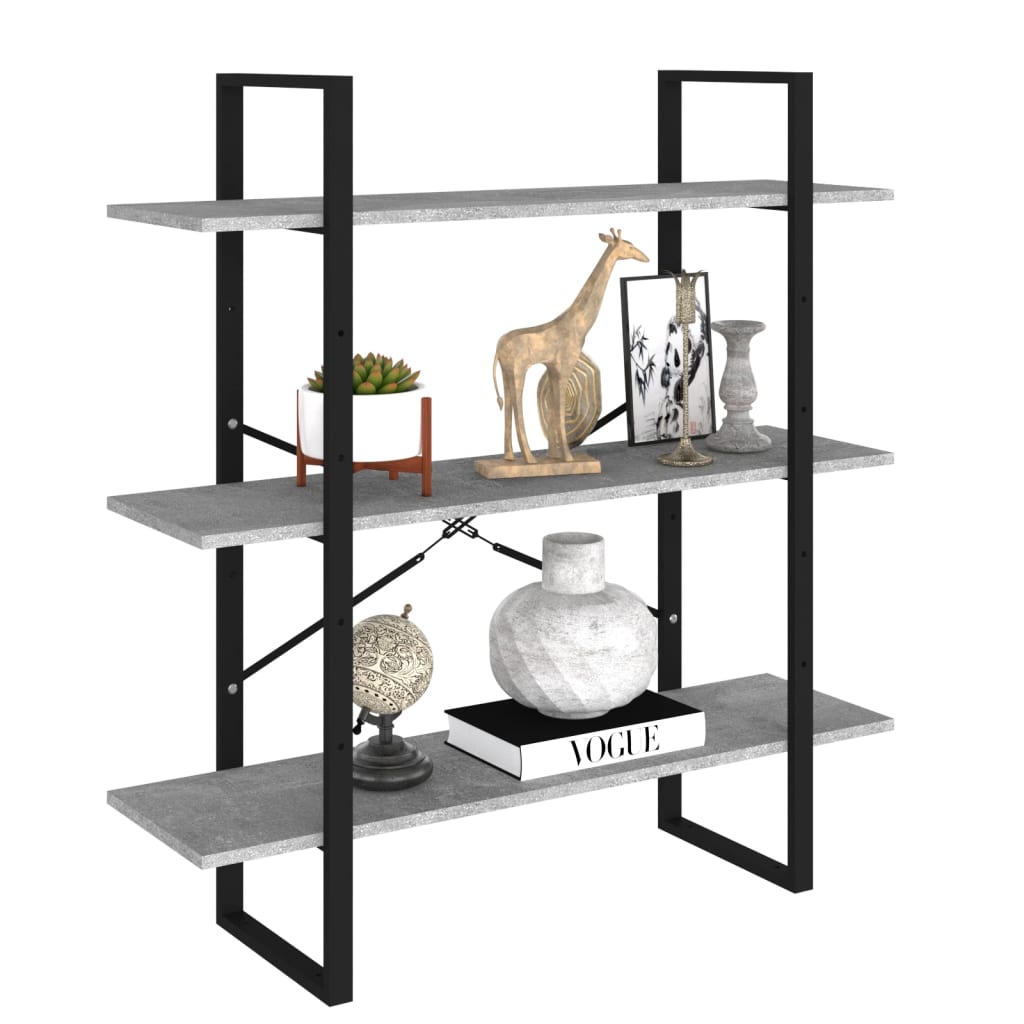 Libreria 100X30X In Grigio Cemento