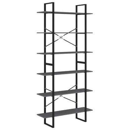 Scaffale Alto 100X30X In Legno Massello Di Pino Grigio