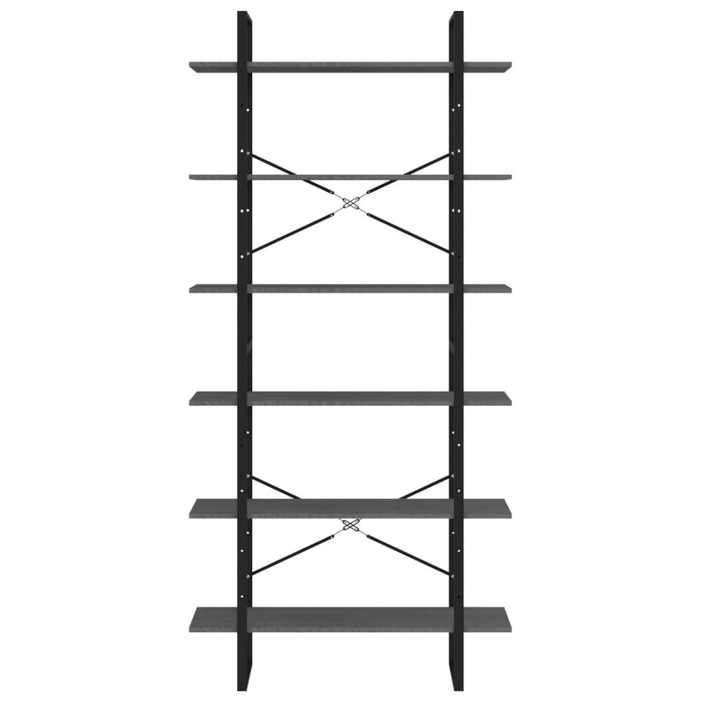 Scaffale Alto 100X30X In Legno Massello Di Pino Grigio