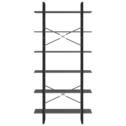 Scaffale Alto 100X30X In Legno Massello Di Pino Grigio