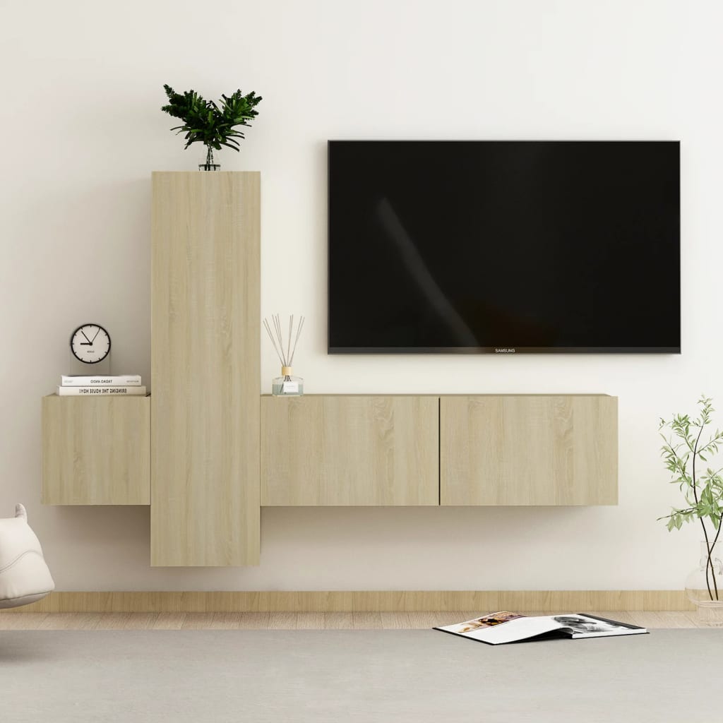 Mobili Tv A Parete 3 Pz In Legno Multistrato