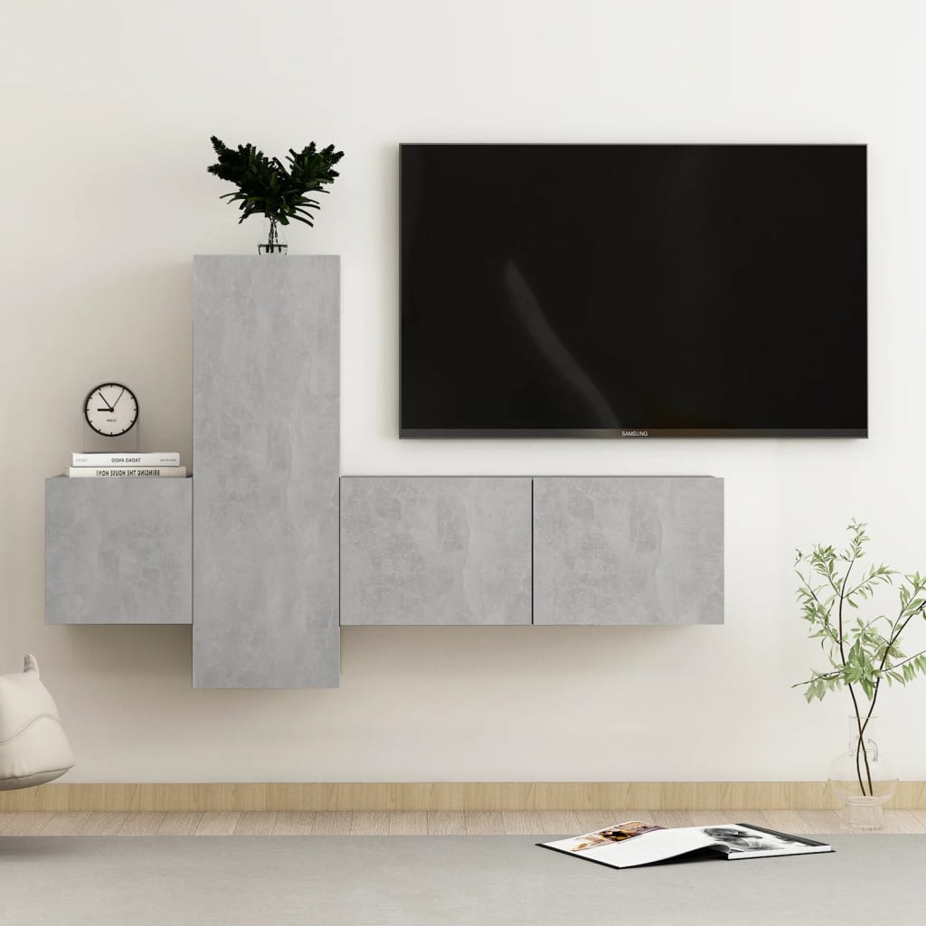 Mobili Tv A Parete 3 Pz In Legno Multistrato