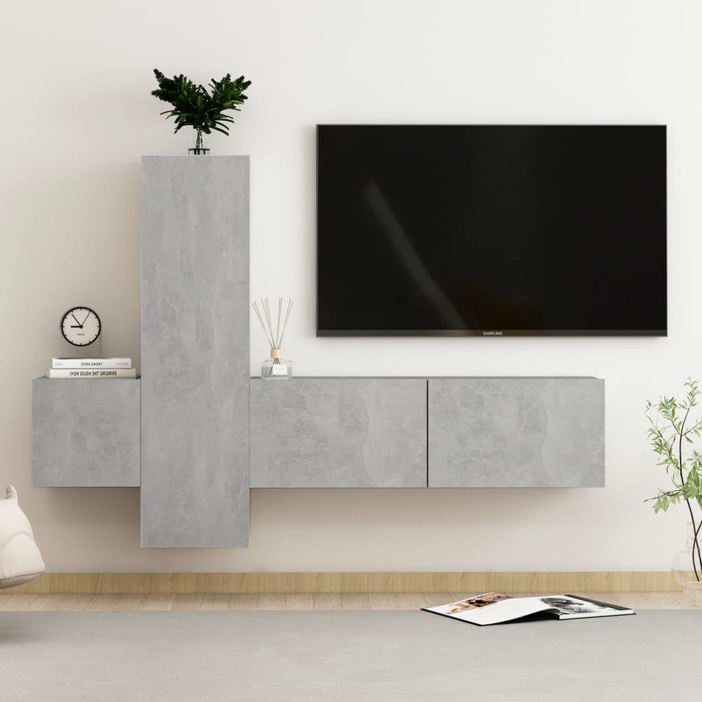 Mobili Tv A Parete 3 Pz In Legno Multistrato